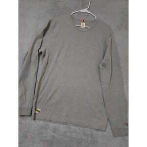 Tracksmith Shirt Mens Extra Large Varsity Cotton Running Long Sleeve Gray FLAW